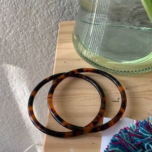 Machete boho tortoiseshell bangle (pair)